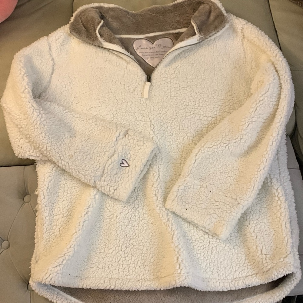 2XL fluffy jacket with message